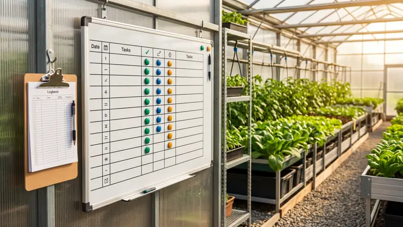 Organised task tracking system in a greenhouse